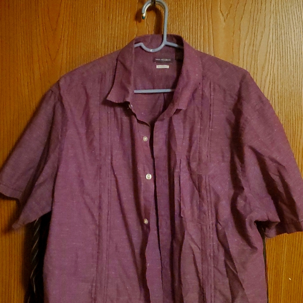 Purple XL van heusen short sleeve shirt